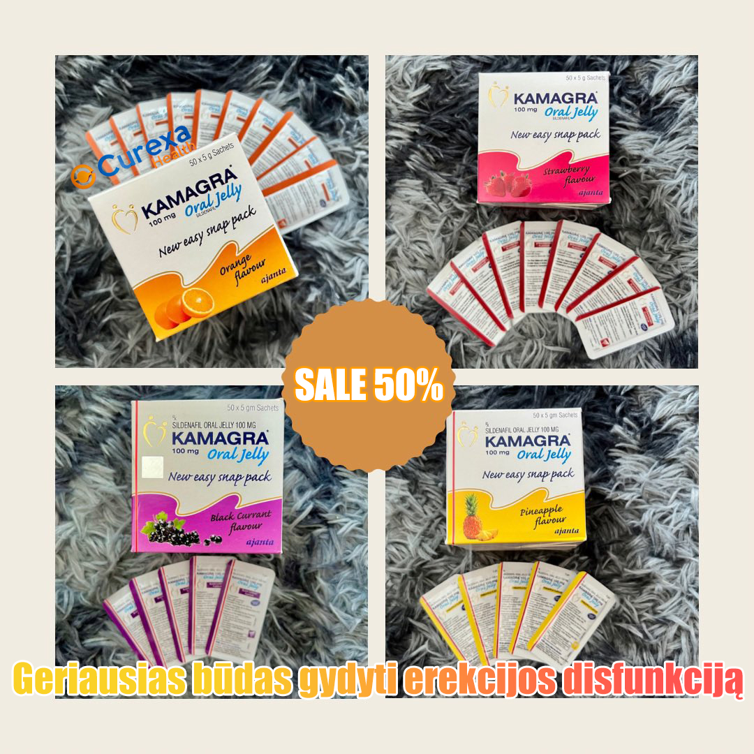 Kamagra geriamasis gelis: 2 pakeliai, iš viso 100 mg x 100 pakelių